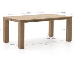 ROUGH-S/ROUGH-X 180 cm Gartenmöbel-Set mit Bank 4-teilig stapelbar