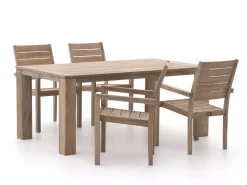 ROUGH-S/ROUGH-X 180 cm Gartenmöbel-Set 5-teilig stapelbar