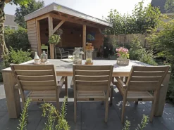 ROUGH-S/ROUGH-X 240 cm Gartenmöbel-Set 7-teilig stapelbar
