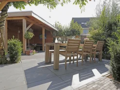 ROUGH-S/ROUGH-X 240 cm Gartenmöbel-Set 7-teilig stapelbar
