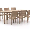 ROUGH-S 220x90 cm Gartenmöbel-Set 7-teilig stapelbar
