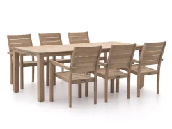 ROUGH-S 220x90 cm Gartenmöbel-Set 7-teilig stapelbar