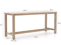 ROUGH-X 240 cm Gartenbar-Set 9-teilig