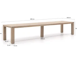 ROUGH-X 400 cm Picknick Sitzgruppe 5-teilig