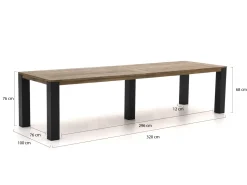 ROUGH-X Gartentisch 320x100x76 cm