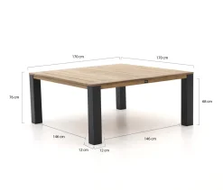 ROUGH-X Gartentisch 170x170x76 cm
