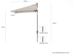 Shadowline balkon-Sonnenschirm 210x130 cm