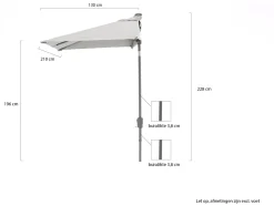 Shadowline balkon-Sonnenschirm 210x130 cm