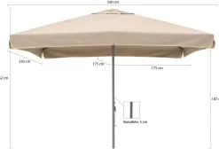 Shadowline Bonaire Sonnenschirm 350x350 cm