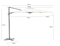 Shadowline Francisco Ampelschirm 300x300 cm