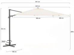 Shadowline Francisco Ampelschirm 300x300 cm