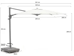Shadowline Francisco Ampelschirm 260x260 cm