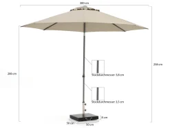 Shadowline Push-up Sonnenschirm ø 300 cm