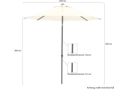 Shadowline Push-up Sonnenschirm ø 250 cm