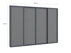 Sonnenschutz-Schiebetüren 360x235 cm für Cedrino Pergola