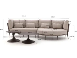 SUNS Bardi/Nova Chaiselongue Lounge-Set 3-teilig links 4-Sitzer