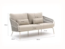 SUNS Dolce Gartensofa 2,5-Sitzer 195 cm