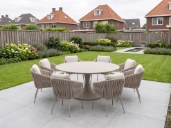 SUNS Dolce/Nova ø170cm dining tuinset 9-delig