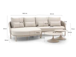 SUNS Feroli/Nova Chaiselongue Lounge-Set 4-teilig rechts