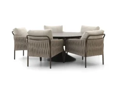 SUNS Fiave/Nova ø 150 cm Low Gartenmöbel-Set 6-teilig