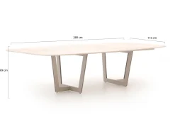 SUNS Fiave/Palermo 280 cm Low Dining Gartenmöbel-Set 9-teilig