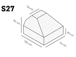 SUNS Gartenmöbelabdeckung S27 Blocchi Loungeelement 1-Sitzer 114x120x87 cm