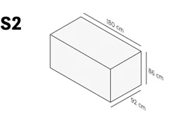 SUNS Gartenmöbelabdeckung S2 Gartensofa 2-Sitzer 180x92x86 cm