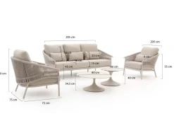 SUNS Santorini/Nova Sessel-Sofa Lounge-Set 5-teilig