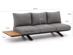 SUNS Stockholm Gartensofa 3-Sitzer links/rechts 255 cm