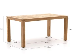 Sunyard Buxton Gartentisch 160x90 cm