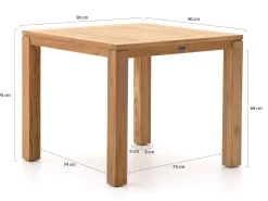 Sunyard Corby/Buxton 90 cm Gartenmöbel-Set 5-teilig verstellbar