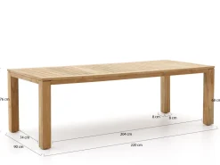 Sunyard Corby/Buxton 220 cm Gartenmöbel-Set 7-teilig verstellbar