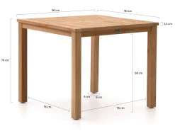 Sunyard Liverpool Gartentisch 90x90cm
