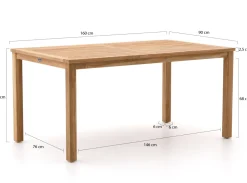 Sunyard Liverpool Gartentisch 160x90cm
