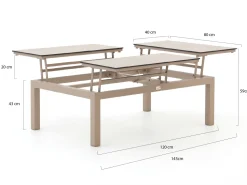 Tierra Outdoor Flip-Up Loungetisch 120x80x43 cm