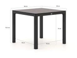 Tierra Outdoor Liv/La Fonte 90 cm Gartenmöbel-Set 3-teilig stapelbar