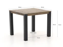 Tierra Outdoor Liv/ROUGH-S 90 cm Gartenmöbel-Set 3-teilig stapelbar