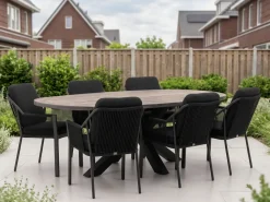 Tierra Outdoor Liv/ROUGH-Y Ellips 240 cm Gartenmöbel-Set 7-teilig stapelbar