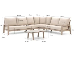 Tierra Outdoor Musone Ecklounge-Set 5-teilig 6-Sitzer