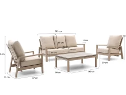 Tierra Outdoor Musone/Flip-Up Sessel-Sofa Lounge-Set 4-teilig 5-Sitzer verstellbar