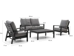 Tierra Outdoor Musone/Flip-Up Sessel-Sofa Lounge-Set 4-teilig 4-Sitzer verstellbar