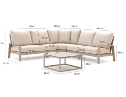 Tierra Outdoor Musone/Rio Ecklounge-Set 4-teilig 5-Sitzer