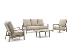 Tierra Outdoor Musone Sessel-Sofa Lounge-Set 4-teilig 5-Sitzer verstellbar