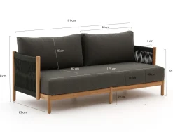 Zavelli Convivia Gartensofa 2-Sitzer 191 cm