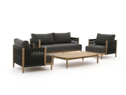 Zavelli Convivia Sessel-Sofa Lounge-Set 4-teilig 4-Sitzer