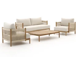 Zavelli Convivia Sessel-Sofa Lounge-Set 4-teilig 4-Sitzer