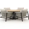Zavelli Cuore ø 150 cm Low Dining Gartenmöbel-Set 5-teilig