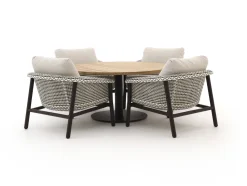 Zavelli Cuore ø 150 cm Low Dining Gartenmöbel-Set 5-teilig