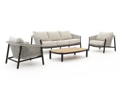Zavelli Cuore Sessel-Sofa Lounge-Set 4-teilig 5-Sitzer